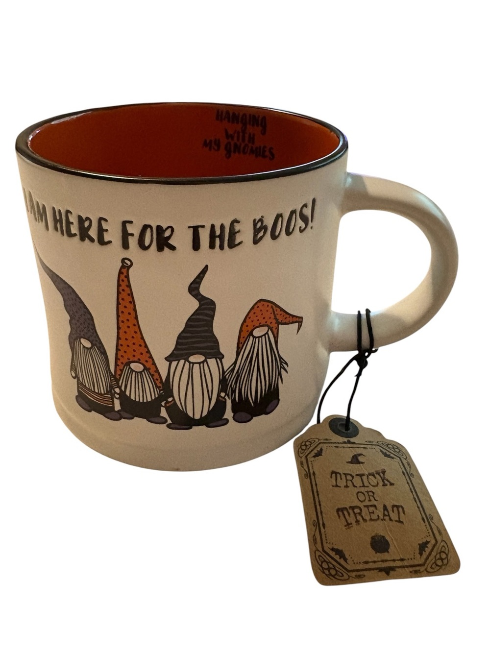 Halloween Gnome Ceramic Mug - Orange and Black - Picture 5 of 5
